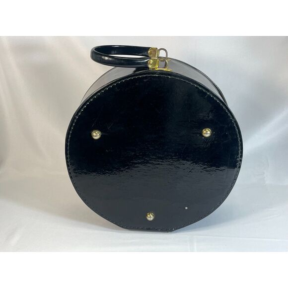 Vintage BIack Round Judy Lee Jewels Case for Jewelry /Storage/ Display Hat Box - Picture 4 of 9